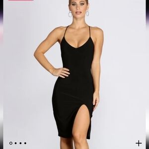 Windsor Black Lace Back High Skit Dress size S